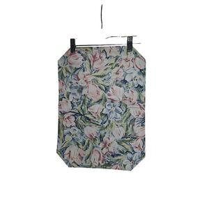 Floral Placemats 8 Pink Blue Green Tulip  Print Clipped Corners Vintage 1990s